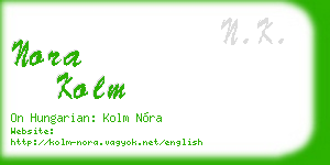 nora kolm business card