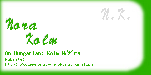 nora kolm business card